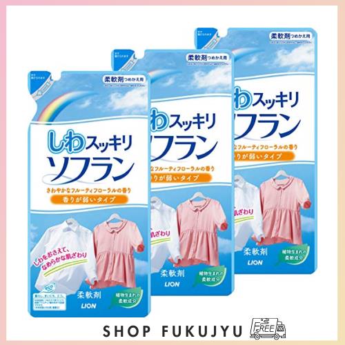 【まとめ買い】しわスッキリソフラン 香りが弱いタイプ 柔軟剤 詰め替え 500ml×3個セット 8,618円