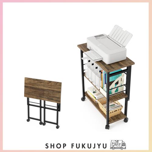 DEWEL 収納ラック 折りたたみ式 キャスター付き 3段ラック 薄型シェルフ 棚 収納棚 押入れ収納ラック プリンタ台 プリンタラック サイドの通販は 9,505円