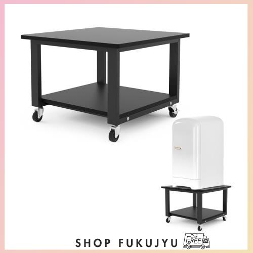 DEWEL 洗濯機用置き台 冷蔵庫用置き台 乾燥機用置き台 プリンター台 2段 耐荷重150kg 金具 ロータイプ キャスター付き プリンターラック