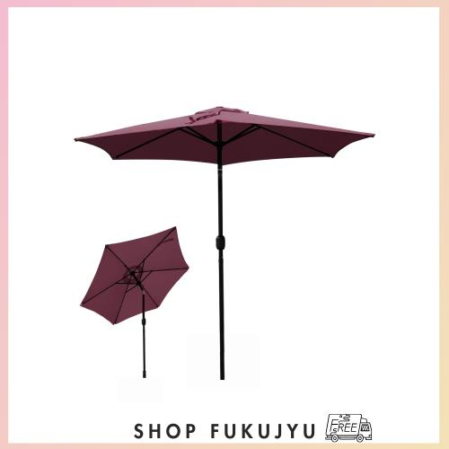 DEWEL ガーデンパラソル 大型 日除け 200/230/270cm 風に強い 撥水 回転ハンドル式 角度調整可能 ベランダ 庭 カフェテラス 直径230cmｘ