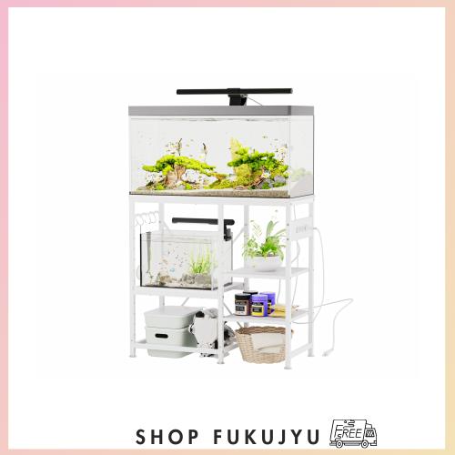 DEWEL 水槽台 幅79×奥行35×高さ75cm 水槽 台 ラック 棚 スタンド 中棚板高さ10段階調整可能 フック/コンセント付 面取り加工 総耐荷重