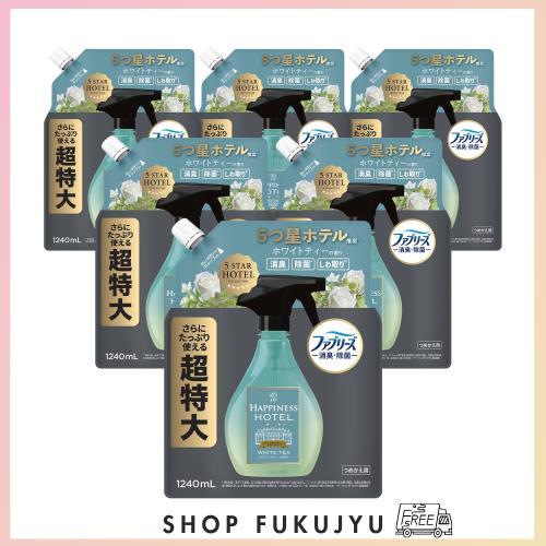 ファブリーズ レノアハピネスミスト 衣類・布製品用消臭スプレー ホワイトティーの香り 消臭・除菌 5つ星ホテル推奨 詰め替え 1240mL×6