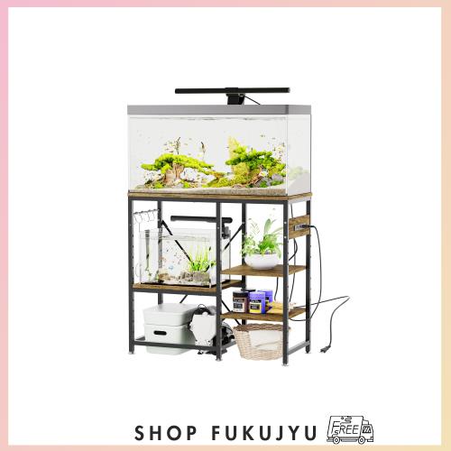 DEWEL 水槽台 30/40/45/60cm水槽用 コンセント付 水槽 台 ラック 棚 スタンド 中棚板高さ10段階調整可能 アジャスター/フック付 水槽棚