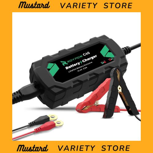 RoyPow リン酸鉄リチウムイオンバッテリー充電器 14.4V3A バッテリーチャージャー トリクルチャージ バッテリー活性化LEDランプ 逆接続＆ 5,408円