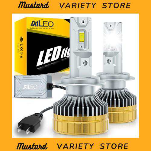 AILEO 車用 H7 LED ヘッドライト 車検対応 超高輝度LEDチップ搭載 爆光 H7 led バルブ 6500K ホワイト 12V対応 30000LM キャンセラー内蔵