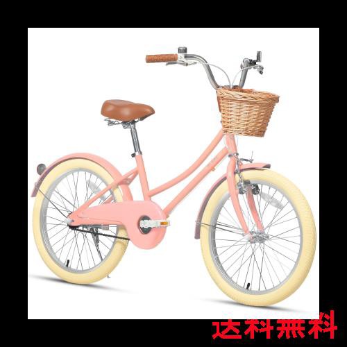 【Glerc】Little Molly 女の子子供用自転車 可愛いキッズバイク 乗り練習 低学年 幼児 貼り紙DIY 三輪自転車 柔らかいサドル 藤カゴ付き