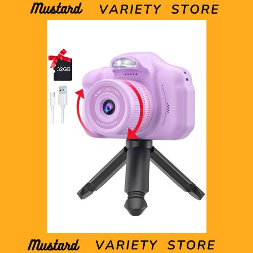 キッズカメラ 子供用カメラトイカメラ 三脚付き 2.4インチIPS 画面10倍ズームUSB充電 1080P HD 動画カメラ 4-10歳女の子 デジタルカメラ