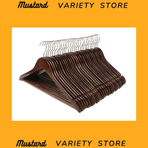 太陽の魚 ハンガー 木製ハンガー スーツハンガー フックは360度回転します 滑りを防ぐ 無垢材の洋服ハンガー (赤茶色, 30)