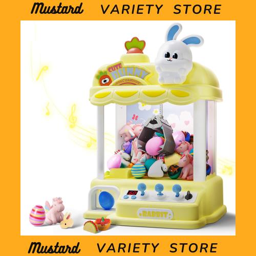 クレーンゲーム おもちゃ Skirfy 知育玩具 可愛なデザイン カラフルなライト 雰囲気音楽付き 卓上 玩具 音量調整可能 コイン入れ式 強力