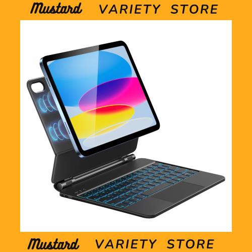 HOUためにiPad 10世代 ケース キーボード、IPad 10世代用マジックマグネティックスタンドキーボード、マルチタッチトラックパッド、フロ