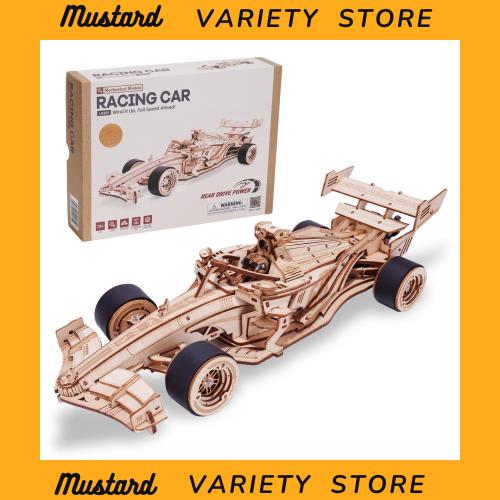 ROBOTIME 立体パズル 3D 木製 パズル F1レーシングカー メカニカル 可動式モデル マルチ遊び方 工作キット DIY クラフト 組み立て 暇つぶ