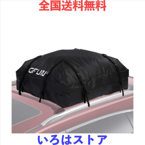 ルーフキャリアバッグ GFUN 防水 カーゴバッグ 屋根バッグ 折り畳み 大容量425L 耐荷重35kg 8本ベルト 取付簡単 二重PVC防水加工 高強度5