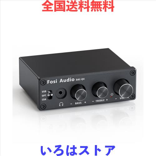 Fosi Audio Q4 DAC ヘッドフォンアンプ 小型 ミニステレオ 24ビット 光デジタル コンパクト ダック ヘッドホンアンプ 192KHz PC-USB/光/