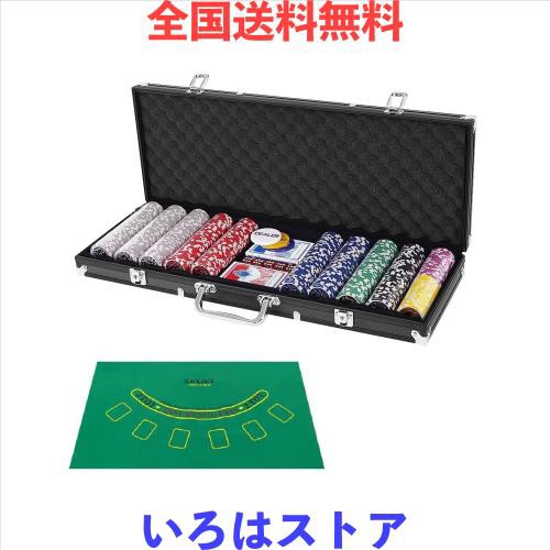 Costway ポーカーセット ポーカーチップ チップ 500枚 数字入り カジノチップ カジノゲーム トランプ付き マット付き ブラックケース 8,194円