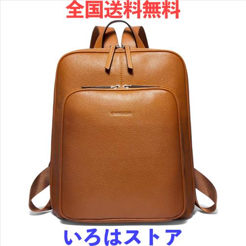 [Enmain] ビジネスリュックレディース レザー 本革 3way バックパック 女性用 ショルダー 軽量 大容量 防水 大人 通勤 通学 旅行 ブラウ