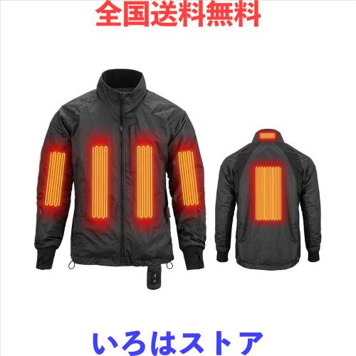 [MIDIAN] バイクジャケット 電熱ウェア 12Vバイク用 6箇所ヒーター 急速発熱 電熱ジャケット バイクウェア 防風防水 電熱服 寒さ対策