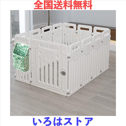 ペットフェンス 中大型犬用 ペットフェンス 全成長期使用可 ドア付き DIY ゲージ ペット柵 室内 ドッグ カタチ変更可 折り畳み式 簡単組