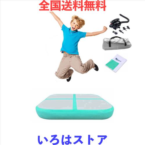 トランポリン クッション 子供 大人用 インフレータブル マット 1m長さ 1ｍ幅 20cm厚 室内 屋外用 静音 防水 運動不足解消 家庭用/トレー
