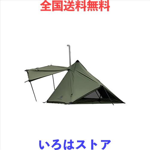 OneTigris CONIFER テント ソロテント 軍幕テント ポリコットンT/C 二股ポール 二又フレーム 煙突穴付き 焚火可 撥水 通気 遮光 簡単設営の通販は