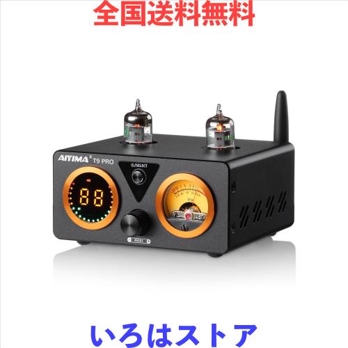 AIYIMA T9 PRO 200W Bluetooth 5.2 真空管アンプ D級HiFiデジタルアンプ 2.0/2.1ch真空管パワーアンプ VUメーター、低音高音コントロール