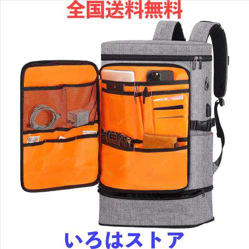 [AISFA] リュック メンズ 大容量 スポーツリュック 旅行 リュックサックビジネスリュック スクエア型 バックパック 防水17インチPC 2層式の通販は