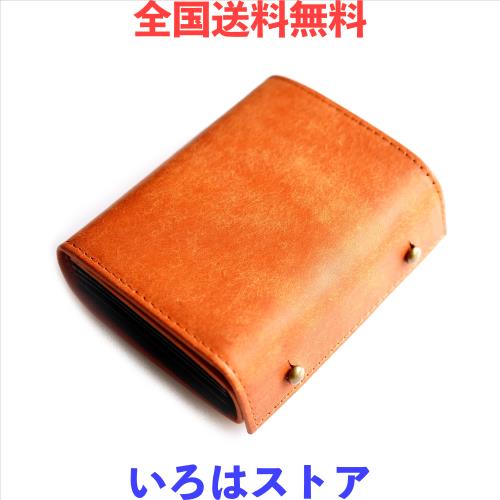 [IrideScent] 二つ折り財布 メンズ 2つ折り 箱型の小銭入れ イタリアン レザー プエブロ ミニ財布 コンパクト 小さい財布 二つ折り 箱状