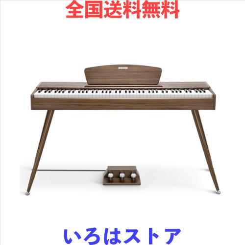Donner 電子ピアノ 88鍵盤 ハンマーアクション 木製 MIDI 対応 3本