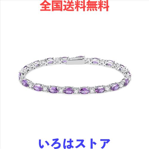 FANCIME テニス ブレスレット レディース 合成 アメジスト 2月 誕生石 幅4mm tennis 腕輪 ジルコニア シルバー S925 お守り クリスマス