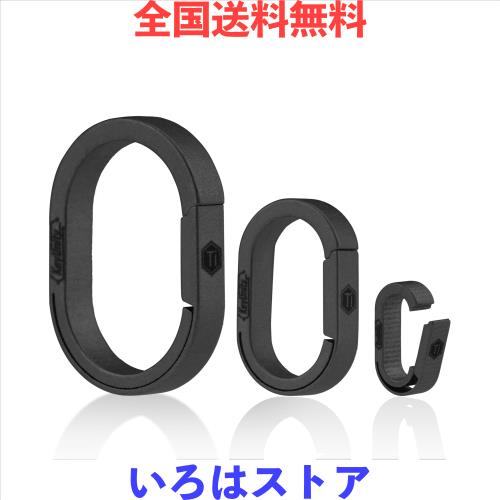 [KeyUnity]チタン キーホルダー キーリング カラビナ 連結用 ミニフック クイックリリース コネクター S/M/L サイズ PVDブラックの通販は