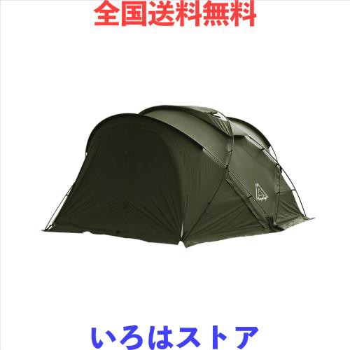 Tenplay 「G-TENT-M」シェルターテント ドームテント 4-6人用 幅350cm リビングルーム 4シーズン 防水防風 70Dナイロン 煙突穴付き アル