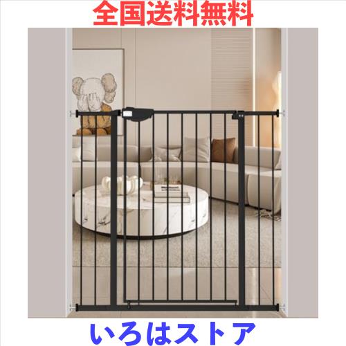 Seogva ベビーゲート 三重ロック 高さ92cm 拡張フレーム ベビーゲート つっぱり 扉付き ペットゲート バリアフリー ゲート ピーナッツロの通販は