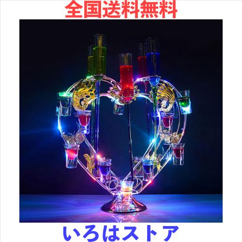 テキーラ観覧車 ハート型 LED酒ボトルの表示棚 24カップ バー ホテル LED