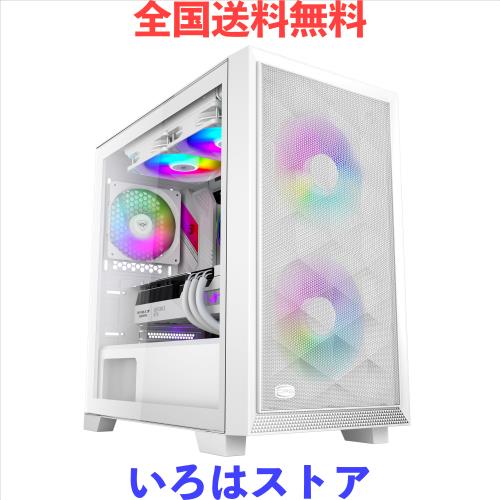 PCCOOLER CPS C3D310 ARGB PCケース M-ATX ミドルタワー, 非常に通気性の高い メッシュメタルフロントパネル エアフロー ITX ミドルタワ