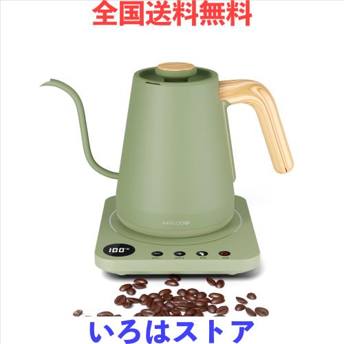 電気ケトル コーヒー HAGOOGI (ハゴオギ) ドリップケトル 1.0L 1200W コーヒーポット 温度調節 (1℃単位)/保温機能/空焚き防止/通知音オ