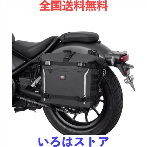 KEMIMOTO サイドバッグ PVC防水素材 バイクサイドバッグ 15L-25拡張