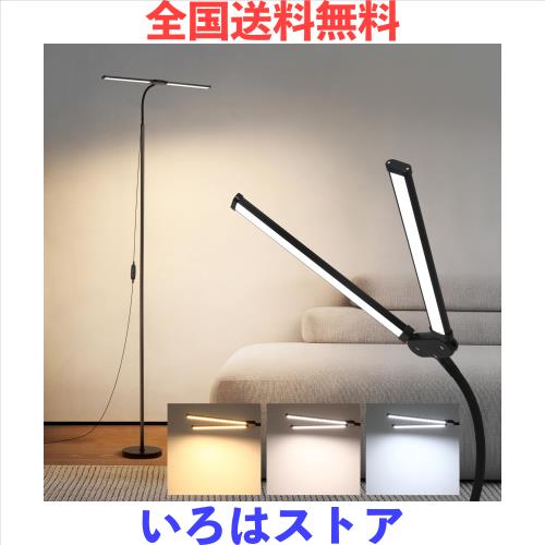 LED フロアランプ、リビングルーム用の明るい 18W フロアランプ、3 つのカラーモード、10 段階の明るさ、調節可能なフレキシブル グース