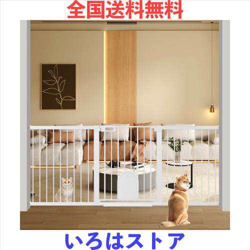 DEARBB ベビーゲート ペットドア付き ペットゲート 高さ76cm 猫 犬 ゲート 猫 脱走防止 ゲート 猫が通れる 階段上 猫 ドア ベビーフェンの通販は