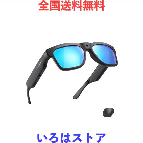 OhO Sunshine スマートメガネ 128G カメラ＆Bluetoothグラス オープンイヤースピーカー ヘッドセット ヘッドフォン付き 屋内および屋外ス