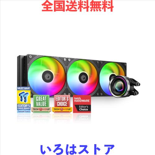 ID-COOLING FX360 INF 360mm 液体CPUクーラー、ARGBインフィニティミラーエフェクト付きAIOクーラー、3x120mmデイジーチェーンファン、低