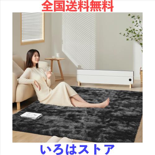 SOMANT カーペット ラグ 約4畳 オールシーズン 洗える 低反発 厚手 抗菌防臭加工 防音 防ダニ ラグマット シャギーラグ 滑り止め付き 暖