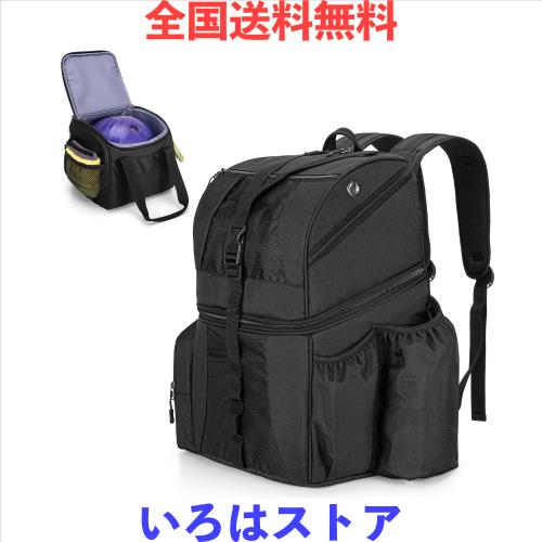 DSLEAF ボウリングバックパックとボウリングバッグ 1個用 ボウリングケース 木製のリテーナー付き ボウリングバック