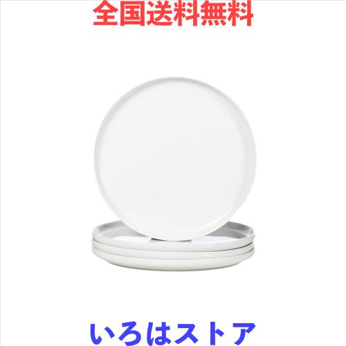 WishDeco ディナープレート 4枚セット ピザ 皿 直径？27×高さ2cm 大皿 おしゃれ お皿セット 円形 食器 白 電子レンジ・食洗機対応