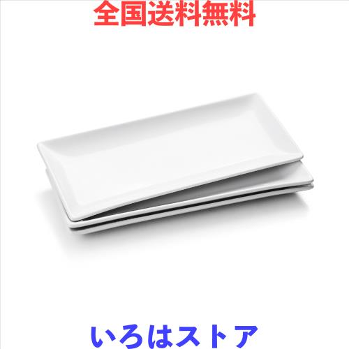 WishDeco 長角皿 3枚セット 魚 皿 寿司皿 大皿 36×15cm 長皿 長方形 プレート サラダ皿 お皿セット おしゃれ 北欧 食器 白