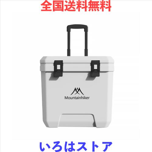 Mountainhiker 36L/38QT大容量クーラーボックス (キャスター/プルロッド付き) 多機能冷蔵庫 冷凍庫 車用冷蔵庫 保温/冷凍/鮮度保持 アウ