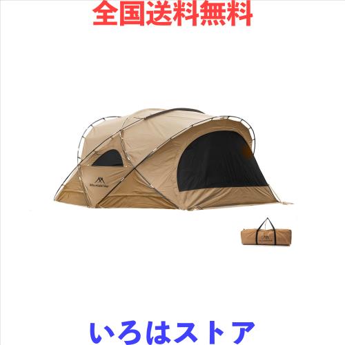 Mountainhiker シェルターテント 屋外防水ドームテント 風雨に強い オールシーズン対応 シルバーコーティング 耐水圧3000mm Upf50+ 煙突