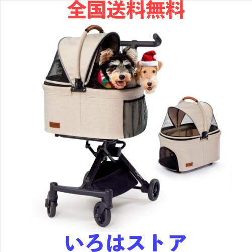 史上最小折畳サイズ】PETTENA ペットカート 分離型 犬用 バギー