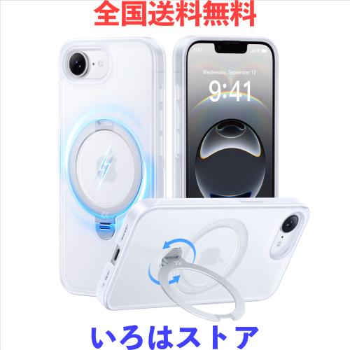 【2025最高傑作＆定点360度回転】CASEKOO iPhone 16e 用 ケース 米軍MIL規格 耐衝撃 MagSafe対応 高耐久性【横縦両立・角度自由調整】急速