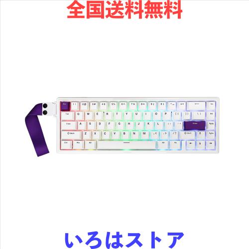 EPOMAKER HE68 有線磁気ゲーミングキーボード 8Kポーリングレート 0.125ms低遅 RGBバックライト ガスケットマウント設計 USB-A to C接続