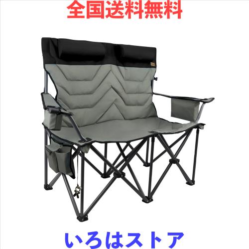 CXHSFNAL キャンプ 椅子 2人掛け アウトドアチェア 二人用 折りたたみ コンパクト カップルチェア携帯便利【カップホルダー＆クーラーボッ