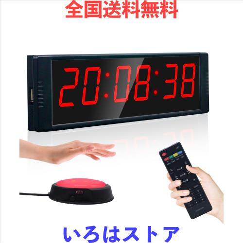 YZ ジムタイマー、スタート/ストップボタン付きジムクロック、ワークアウト用インターバルタイマー、12/24Hデジタルタイマーストップクロ